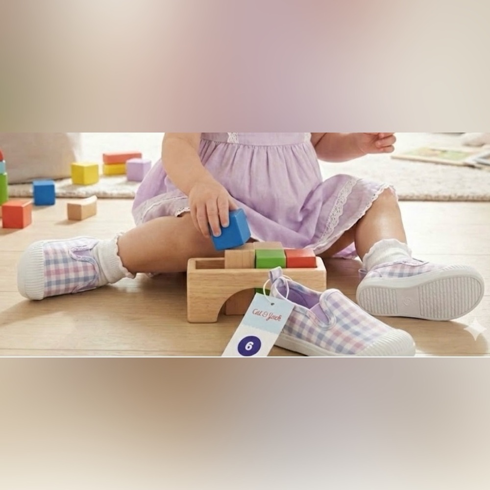Cat & Jack Kids' Pink and Purple Checkered Shoes